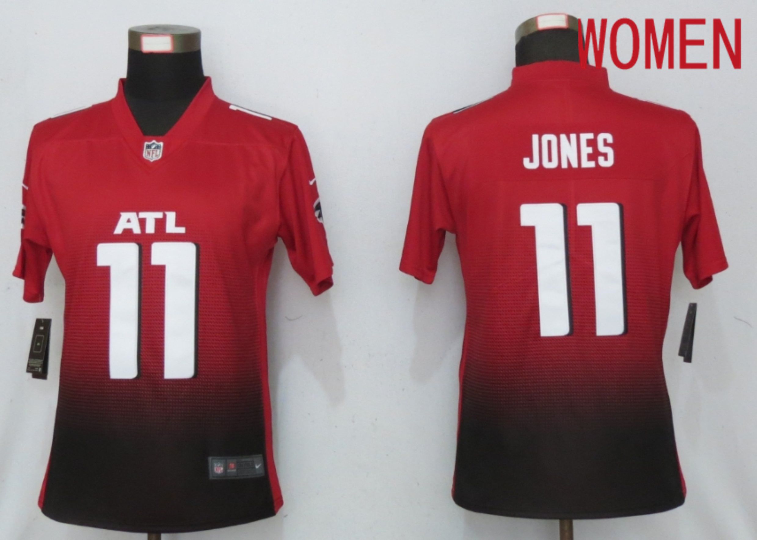 Women Atlanta Falcons #11 Jones Red 2nd Alternate Elite Playe Nike NFL Jersey->women nfl jersey->Women Jersey